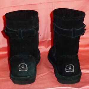 BEARPAW BLACK SUEDE PADDED WINTER BOOTS-GENTLY BARELY WORN-SIZE 5-6
